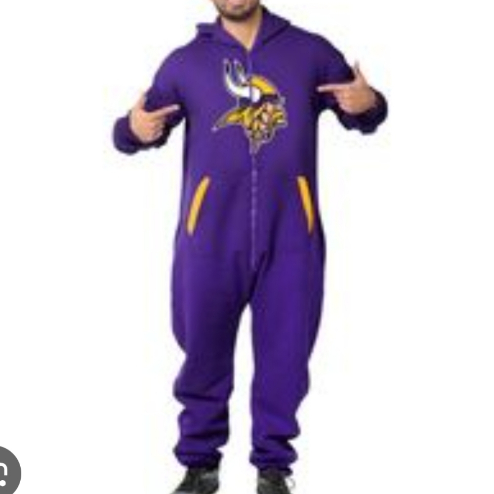 Minnesota Vikings NFL Football Adult Small Purple Full Body Sweatsuit